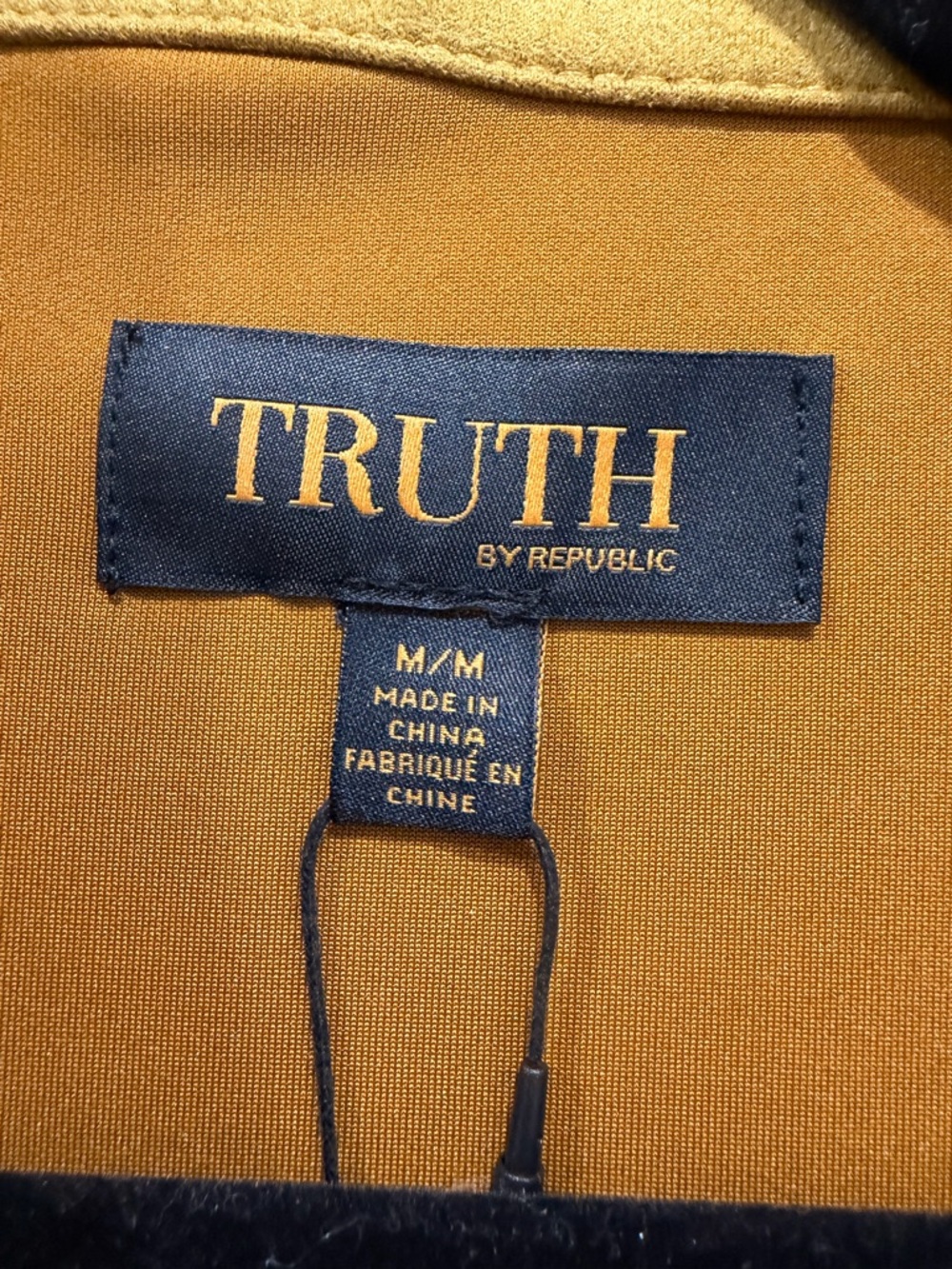 Truth Suede Button Up Jacket M Mustard Yellow NWT - Picture 3 of 5